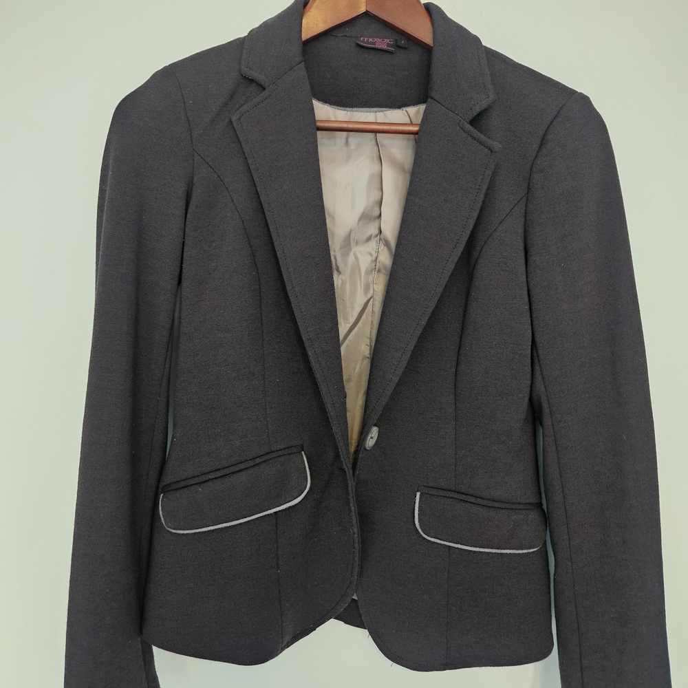 Mosaic Dark Gray Blazer with Cream Lining